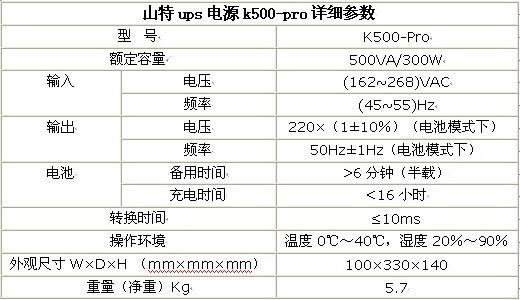 山特ups电源K500-pro